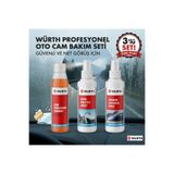 Würth Profesyonel Oto Cam Bakım 3’lü – Cam Temizleme, Buğu Önleyici ve Yağmur Kaydırıcı Sprey
