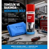 Würth Sentetik Güderi Bez 38X60 cm 130 gr & Silikon Sprey 300 ml Şeffaf Yüksek Kaliteli Koruma ve Kayganlık Sağlayan Ürün