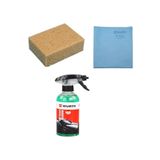 Würth Tvet 3 Lü Set Süngeri, Sentetik Güderi Bez, Cam Temizleyici Sprey 400 Ml