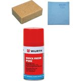 Würth Würth 3 Lü Oto Yıkama Set Süngeri, Sentetik Güderi Bez, Araç Içi Tazeleme Spreyi Quick Fresh 100 ml Temizlik Seti Würth