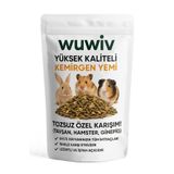 Wuwiv 1 Kg Yüksek Kaliteli Kemirgen Yemi, Tozsuz Özel Karışım! - (TAVŞAN,HAMSTER, GİNEPİG...)