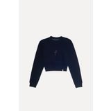 WWF Market Flamingo - Siyah Crop Sweatshirt