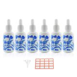 Wwolife 6 ADET 1 oz (30 ml) Mavi ve Beyaz Porselen Seramik Damlalık Şişeler Parfüm Aromaterapi Kozmetik Kabı Uçucu Yağlar Örnek Boş Damlalık Şişeler Hunili Dahil