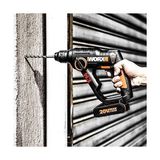 WX390.1 20VOLT 2.0AH. Li-Ion 1.2j Profesyonel Sds-Plus Pnömatik Çift Akülü Şarjlı Matkap + 8 Adet Uç + Mandren - standart