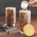 WXCWYQR Kapaklı ve Pipetli Cam Bardaklar 2 Set, 16 oz Viski Kokteyl Birası için İçme Bardakları, Hediye için Nervürlü Züccaciye Seti (2 SET)