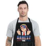 WZMPA Komik Trump Mutfak Önlüğü Trump Hayranları Hediye Tutuklama Bu Trump Ayarlanabilir Cepli Önlük Başkan Trump Merch, Bu Ap tutukla, M