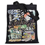 WZMPA Pensacola Florida Seyahat Tote Çanta Pensacola Hatıra Hediye Pensacola Plaj Omuz Çantası Pensacola Şehir Gezisi Eşya, Pensacola Tote-bl, Large