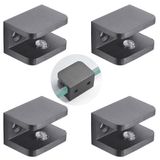 X-AT Bakır Cam Kelepçe, Cam Panel ve Duş Kapısını Sabitlemek için U Kelepçe, 10-12 mm Cam için Uygun, Siyah, 4'lü Paket