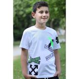 X Baskılı %100 Pamuk Erkek Çocuk T-shirt 9-16 Yaş - Beyaz - 12 Yaş