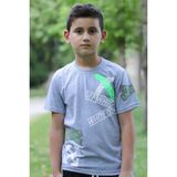 X Baskılı %100 Pamuk Erkek Çocuk T-shirt 9-16 Yaş - Gri - 12 Yaş