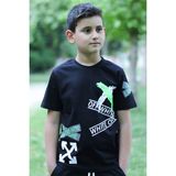 X Baskılı %100 Pamuk Erkek Çocuk T-shirt 9-16 Yaş - Siyah - 14 Yaş