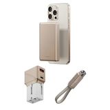 X Bazic 25W Adaptör Alupac 10.000 Mah Powerbank Ve Alucable 60W Usb To Lightning Kablolu Set Travel Çanta - Gold