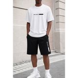 x-compass life Unisex Oversize Şortlu Takım Baskılı Bisiklet Yaka Kısa Kollu Tişört ve Şort 2'li Günlük Spor Kombin Çubuk Balance Baskılı
