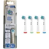 x Cross - Kusursuz Temizlik Oral-B Uyumlu Diş Fırçası Başlığı - 4 Adet Yedek Başlık - Çok Renkli