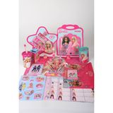 x Dekomus Lisanslı Barbie 36 Parça Hobi & Kırtasiye Seti Cetvel,makas,geçmeli Kalem,boyama Seti - 1 - 01P-Pembe