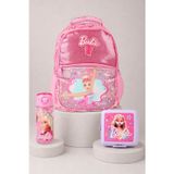 x Dekomus Lisanslı Barbie Ballerina Magic Collection Büyük Boy Okul Çantası,Beslenme Kabı ve Matara Seti