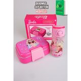 x Dekomus Lisanslı Barbie Extra Glam Collection 2 Katlı Paslanmaz Çelik Yemek Kabı ve 500 ml Matara Seti - 102-Beyaz