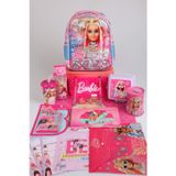 x Dekomus Lisanslı Barbie "Extra Glam Collection" 35 Cm Anaokul Ve Tüylü Kalem Çantası İle 500 Ml Matara, Beslenme Kabı