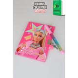 x Dekomus Lisanslı Barbie Secret Diary Kilitli Hatıra Defteri ve Simli Kalem Seti "dekomus Cep Defteri Hediyeli" - 102-Beyaz