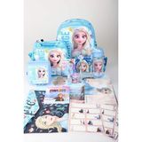 x Dekomus Lisanslı Elsa Frozen Full Kırtasiye Seti Anaokul,beslenme ve Kalem Çantası,beslenme Kabı,matara,beslenme Örtüsü - 12M-Krem