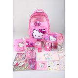 x Dekomus Lisanslı Hello Kitty Glitter Bow Collection Full Kırtasiye Seti Okul Çantası,termoslu Beslenme Çantası ve Kalem Çantası Seti - 1 - 01P-Pembe