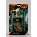 x Dekomus Lisanslı Jurassic World 4'lü Kırtasiye Seti Not Defteri,geçmeli Kurşun Kalem,silgi ve Uç Seti - 1 - 18S-Siyah