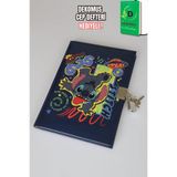 x Dekomus Lisanslı Lilo&Stitch Unleash Lock Journal Kilitli Hatıra Defteri "Dekomus Cep Defteri Hediyeli" MAVİ