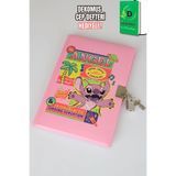 x Dekomus Lisanslı Lilo&Stitch Unleash Lock Journal Kilitli Hatıra Defteri "Dekomus Cep Defteri Hediyeli" PEMBE