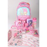 x Dekomus Lisanslı My Melody Melo Pink Collection Full Kırtasiye Seti Okul ve Kalem Çantası,Beslenme Kabı,Matara