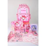 x Dekomus Lisanslı My Melody Sweet Berry Collection Full Kırtasiye Seti Okul,Termoslu Beslenme ve Kalem Çantası,Beslenme