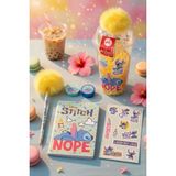 x Dekomus Lisanslı Stitch Aloha Dream Cup 5 Parça Kırtasiye Seti Sticker, Tüylü Kalem "dekomus Cep Defteri Hediyeli" - 0 - 1