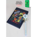 x Dekomus Lisanslı Stitch Lisanslı Stitch Unleash Lock Journal Kilitli Hatıra Defteri ve Labirent Figürlü Geçmeli Kalem Seti - 0