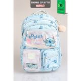 x Dekomus Lisanslı Stitch "urban Aloha Collection" Özel Tasarım Büyük Boy Okul Çantası "dekomus Cep Defteri Hediyeli" - 1