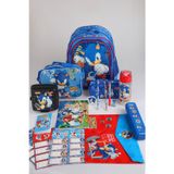 x Dekomus "Speed Force Collection" Lisanslı Sonic Kırtasiye Seti Okul,Kalem ve Beslenme Çantası,Matara,Beslenme Kabı