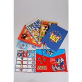 x Dekomus "Speed Force Collection" Lisanslı Sonic Premıum Kırtasiye Seti 4 adet A4 defter,Okul Etiketi,Dosya