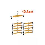 X Depo 10 Adet Ahşap Askılık Mandallı Etek-Pantolon Askısı Elbise Askısı