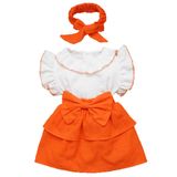 X İpek Atlas Kız Bebek Çocuk Fırfırlı Bandanalı Müslin Elbise (9 Ay, Mavi)