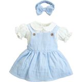 x Ipek Atlas Kız Bebek Çocuk Müslin Bandanalı Elbise - 01-Mavi - 2 Yaş