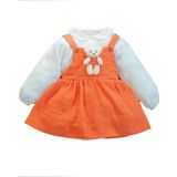 X İpek Atlas Kız Bebek Ve Çocuk Bebe Yaka Müslin Elbise (Turuncu, 6 Ay)