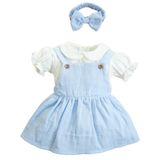 X İpek Atlas Kız Bebek Ve Çocuk Kısa Kollu Fırfırlı Bebe Yaka Elbise (Mavi, 1 Yaş)
