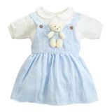 X İpek Atlas Kız Bebek Ve Çocuk Kısa Kollu Salopetli Elbise (Mavi, 6 Ay)