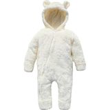 x Ipek Atlas Kız Erkek Bebek Çocuk Ayı Kışlık Peluş Tulum - Açık Ekru - 2 Yaş