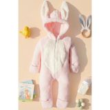 x Ipek Atlas Kız Erkek Bebek Çocuk Kışlık Peluş Tulum - 50P-Pembe - 3 Yaş