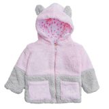 X İpek Atlas Kız Erkek Bebek Çocuk Peluş Panda Ceket (Pembe, 2 Yaş)
