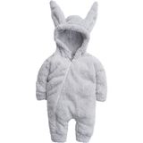 x Ipek Atlas Kız Erkek Bebek Çocuk Peluş Tavşan Tulum - Gri - 1 Yaş