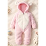 x Ipek Atlas Kız Erkek Bebek Çocuk Pembe Peluş Tulum - 50P-Pembe - 6 Yaş
