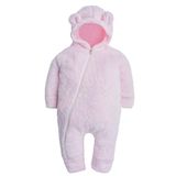 X İpek Atlas Kız Erkek Bebek Çocuk Sevimli Peluş Tulum (Pembe, 3 Ay)