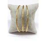 X-Lady Accessories Altın Renk 22 Ayar Kaplama Baklava Desenli Ajda Bilezik 22 cm 3 Adet - 3286