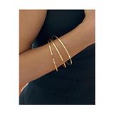 X-lady Accessories Altın Renk 3 Adet İnce Ajda Kibrit Çöpü Bilezik, Bileklik - 3155-3