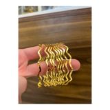 X-Lady Accessories Altın Renk 6 Adet 22 Ayar Kaplama Zikzak Ajda Bilezik Bileklik 22 Cm. - 3288-6